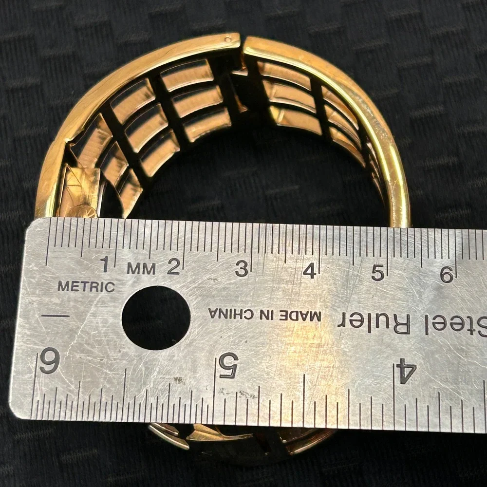 Anne Klein New York Gold Tone Cage Cuff Watch Swiss‎ 732S/2 12/1326 Never Worn